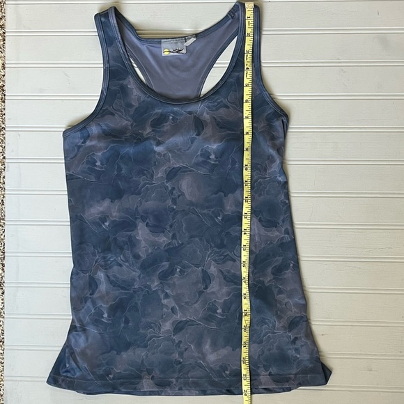 Zella Scoop Neck Racerback Tank Top‎ Fitted Stretchy Abstract Print Gray Small - Picture 7 of 7